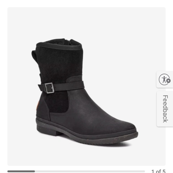 UGG cool black leather waterproof boots -  loved with love to give! - Picture 6 of 6